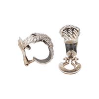DAVID YURMAN, DIAMOND 'X' EARCLIPS