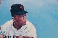 A Willie Mays, Mickey Mantle and Duke Snider Signed Flip Amato Print,