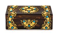 A Brass Mounted Calamander Table Casket Width 14 inches. — 19TH CENTURY