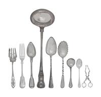 A Collection of Georgian Silver Flatware Articles