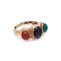 HARDSTONE SCARAB RING