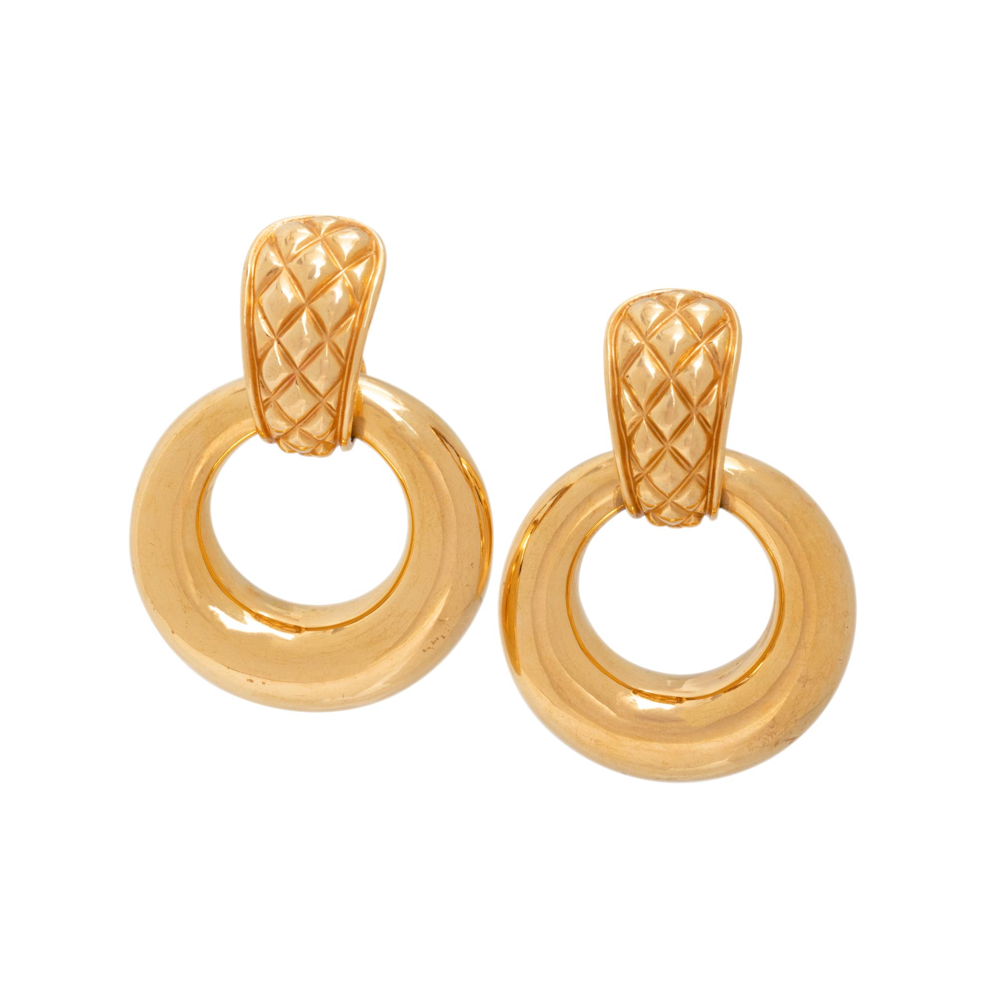 CHAUMET, YELLOW GOLD EARCLIPS