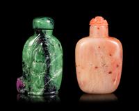 Two Chinese Hardstone Snuff Bottles