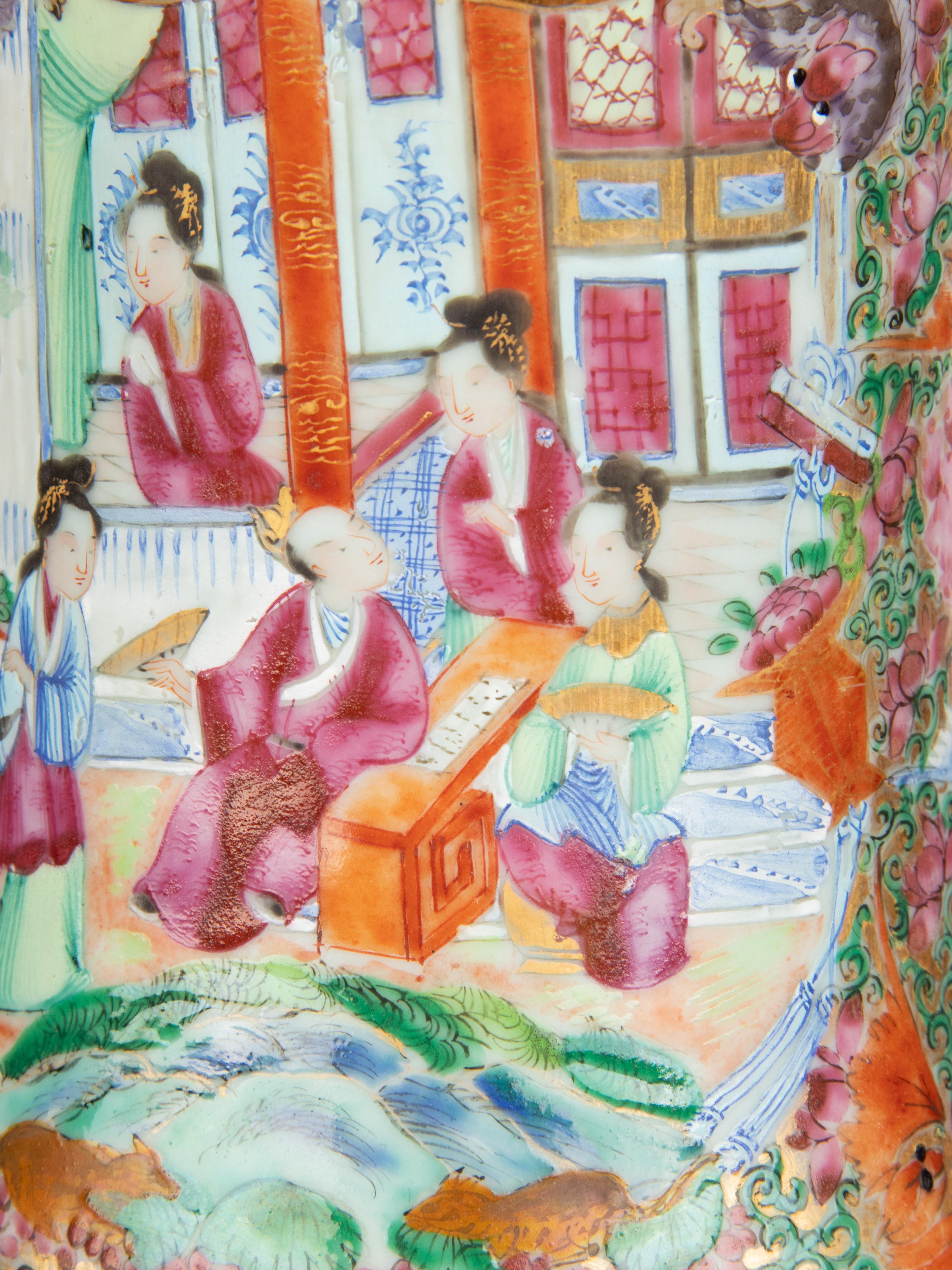 A Large Chinese Export Porcelain Famille Rose Vase