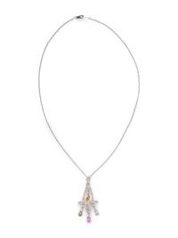 WHITE GOLD, DIAMOND, AND MULTICOLOR SAPPHIRE NECKLACE