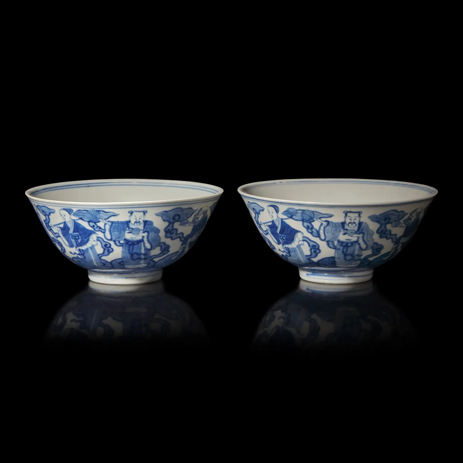 A Pair of Chinese Blue and White 