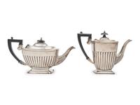 An English Silver-Plate Coffee Pot and Teapot