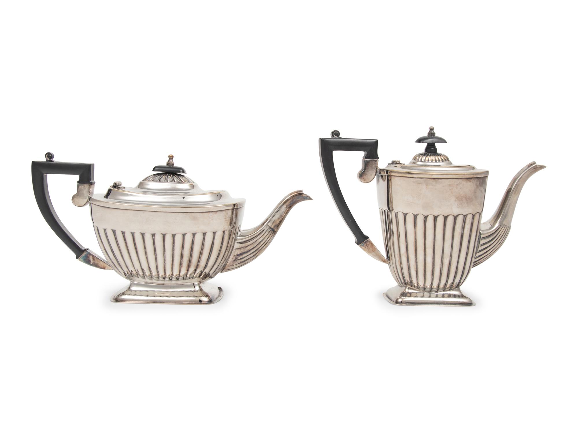 An English Silver-Plate Coffee Pot and Teapot