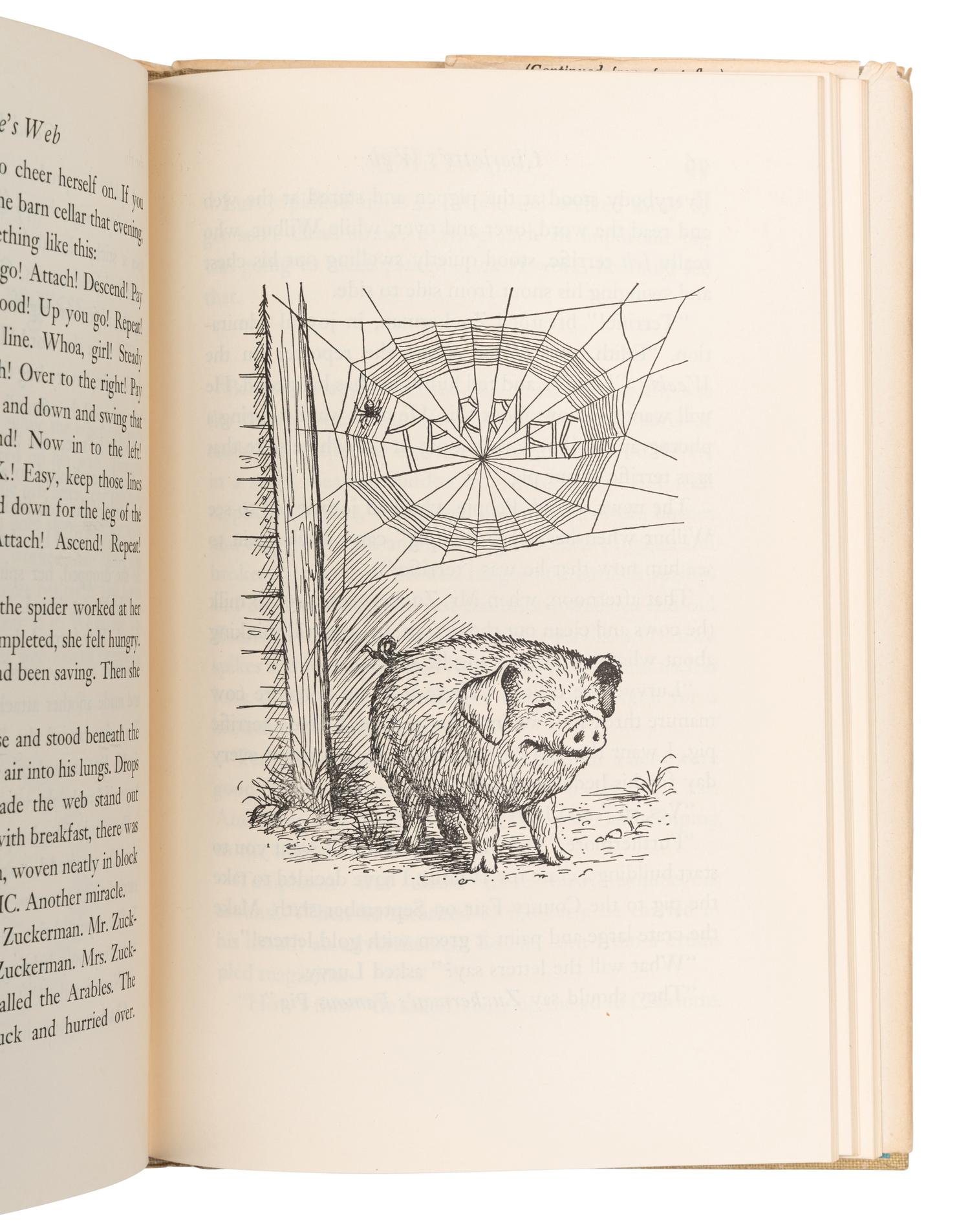 WHITE, Elwyn Brooks (“E.B. White”) (1899-1985). Charlotte’s Web . Garth WILLIAMS, illustrator. New York: Harper & Brothers, 1952.