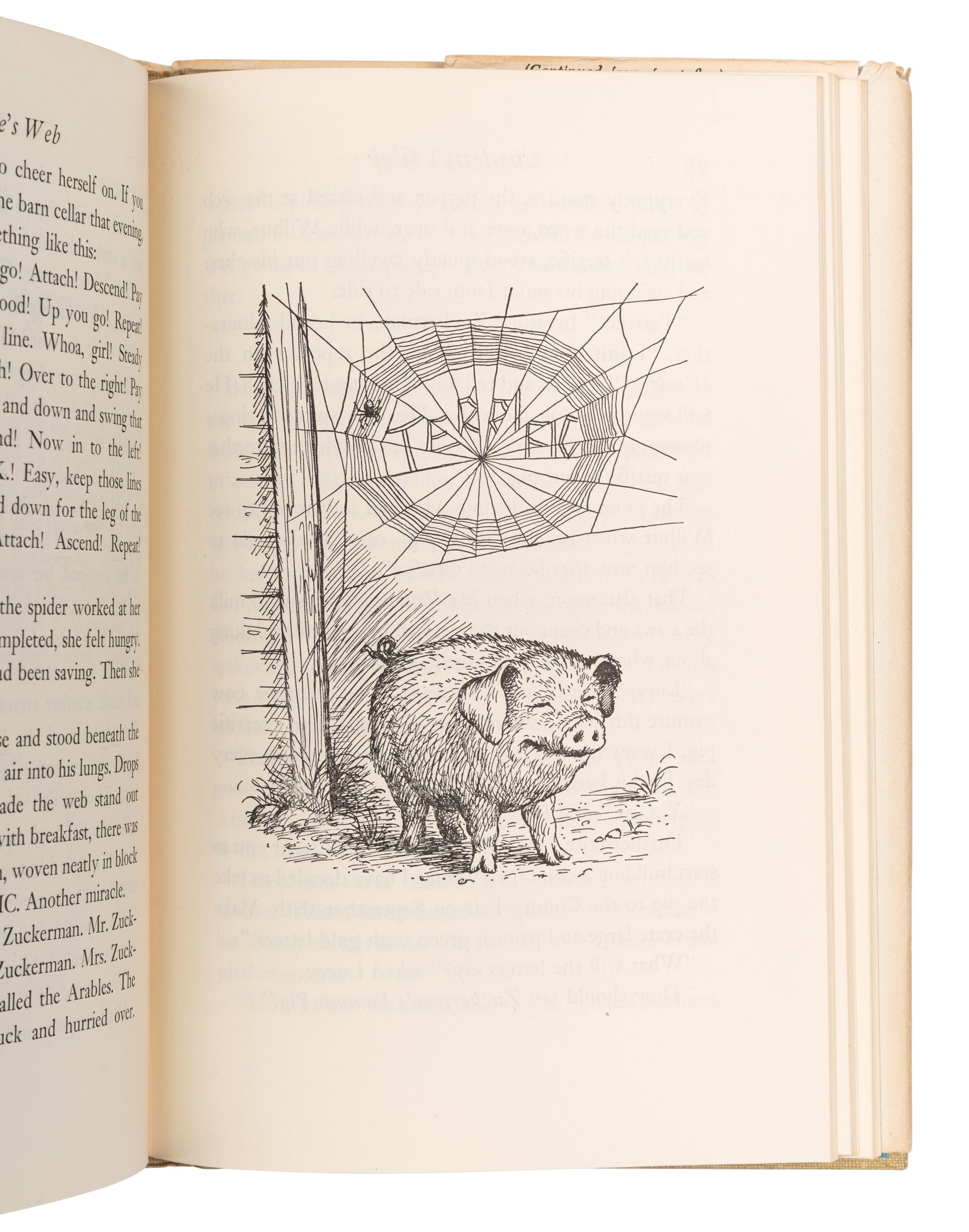 WHITE, Elwyn Brooks (“E.B. White”) (1899-1985). Charlotte’s Web . Garth WILLIAMS, illustrator. New York: Harper & Brothers, 1952.