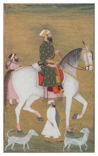 An Indian Gouache Painting Height overall 16 3/4 x width 12 1/2 inches.