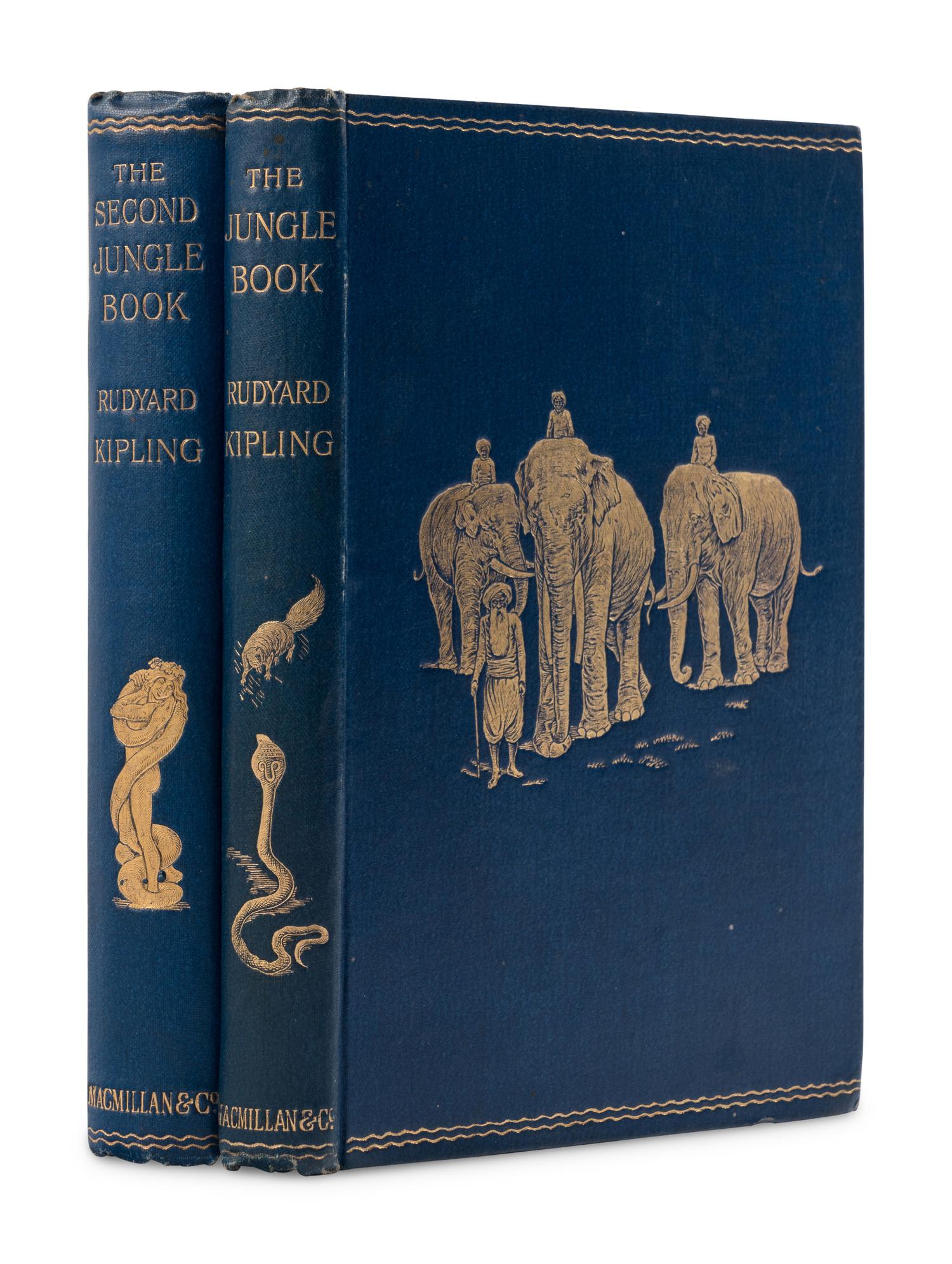 KIPLING, Rudyard (1865-1936). The Jungle Book . -- The Second Jungle Book . London and New York: Macmillan and Co., 1894 and 1895.