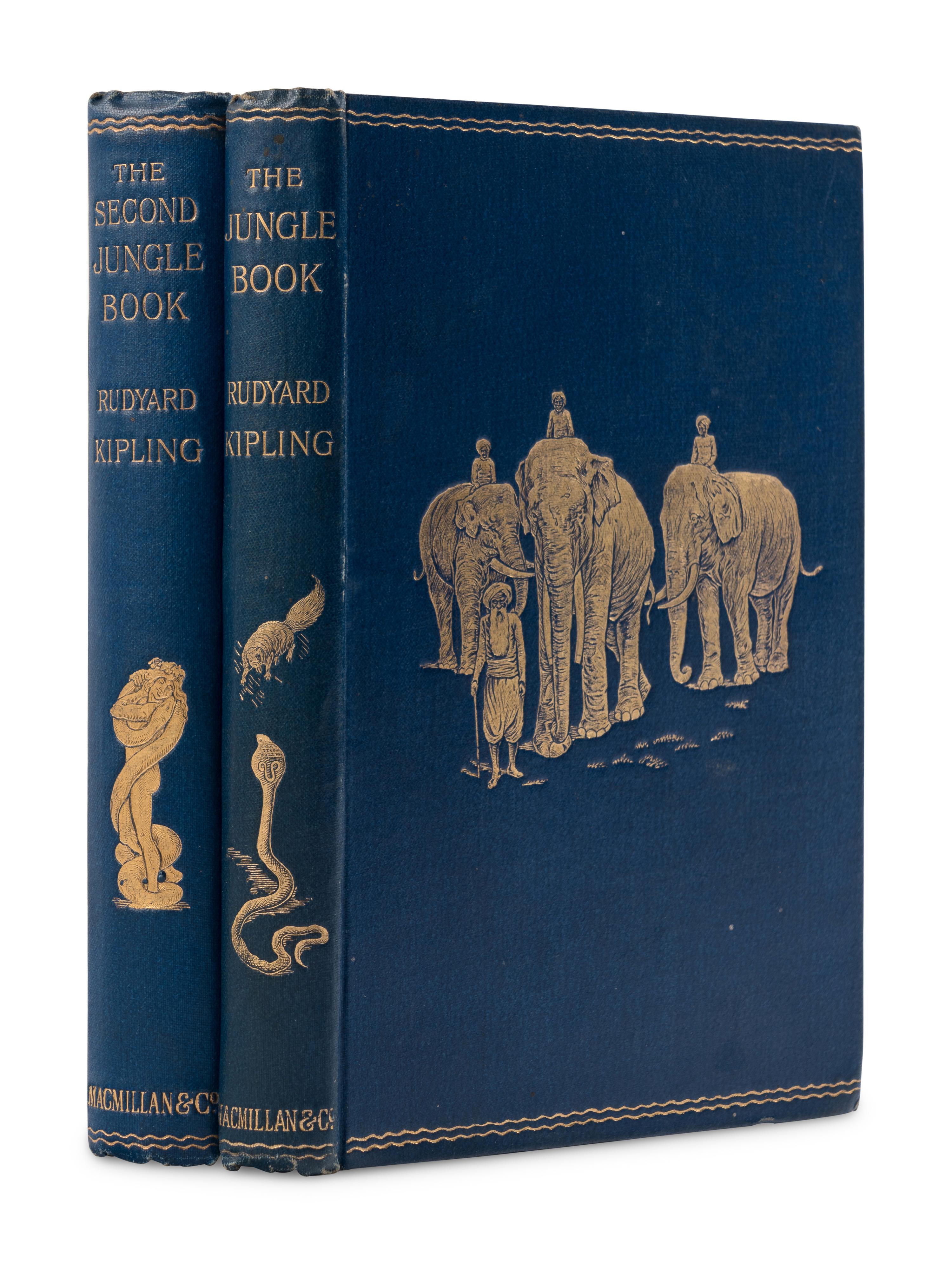 KIPLING, Rudyard (1865-1936). The Jungle Book . -- The Second Jungle Book . London and New York: Macmillan and Co., 1894 and 1895.