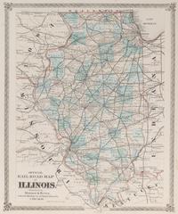 Official Road Map of Illinois. Chicago: Warner & Beers, N.d. Plate 11. 25 ¾ x 23 ¾ in. Matted and framed.