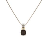 Lagos, 'Caviar', Sterling Silver, Yellow Gold, and Smoky Quartz Pendant Necklace