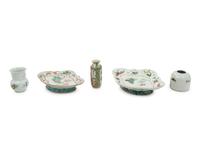 Five Chinese Famille Rose Porcelain Articles