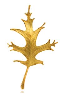 An 18 Karat Yellow Gold Oak Leaf Brooch, John Iversen, 9.00 dwts.