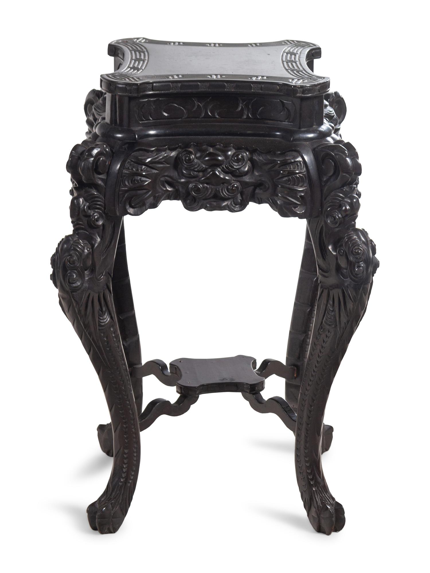 A Japanese Carved Hardwood Table