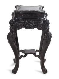 A Japanese Carved Hardwood Table