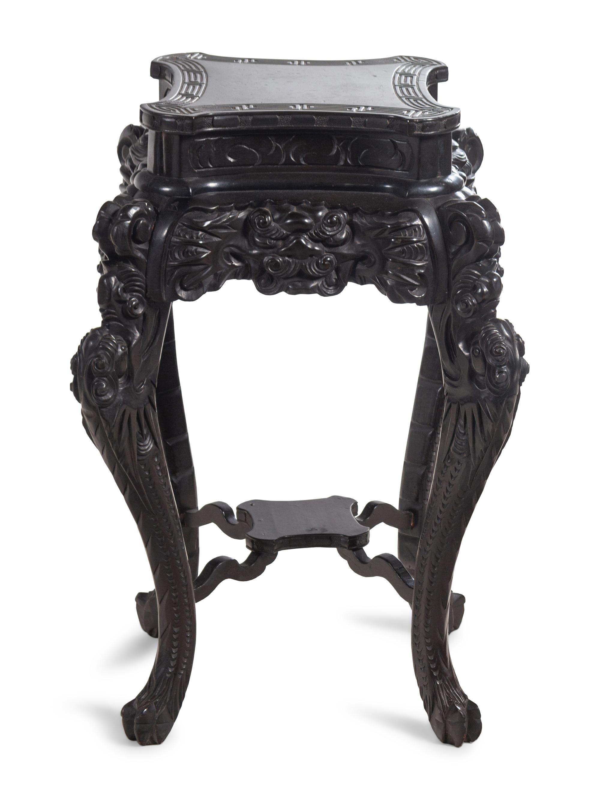 A Japanese Carved Hardwood Table