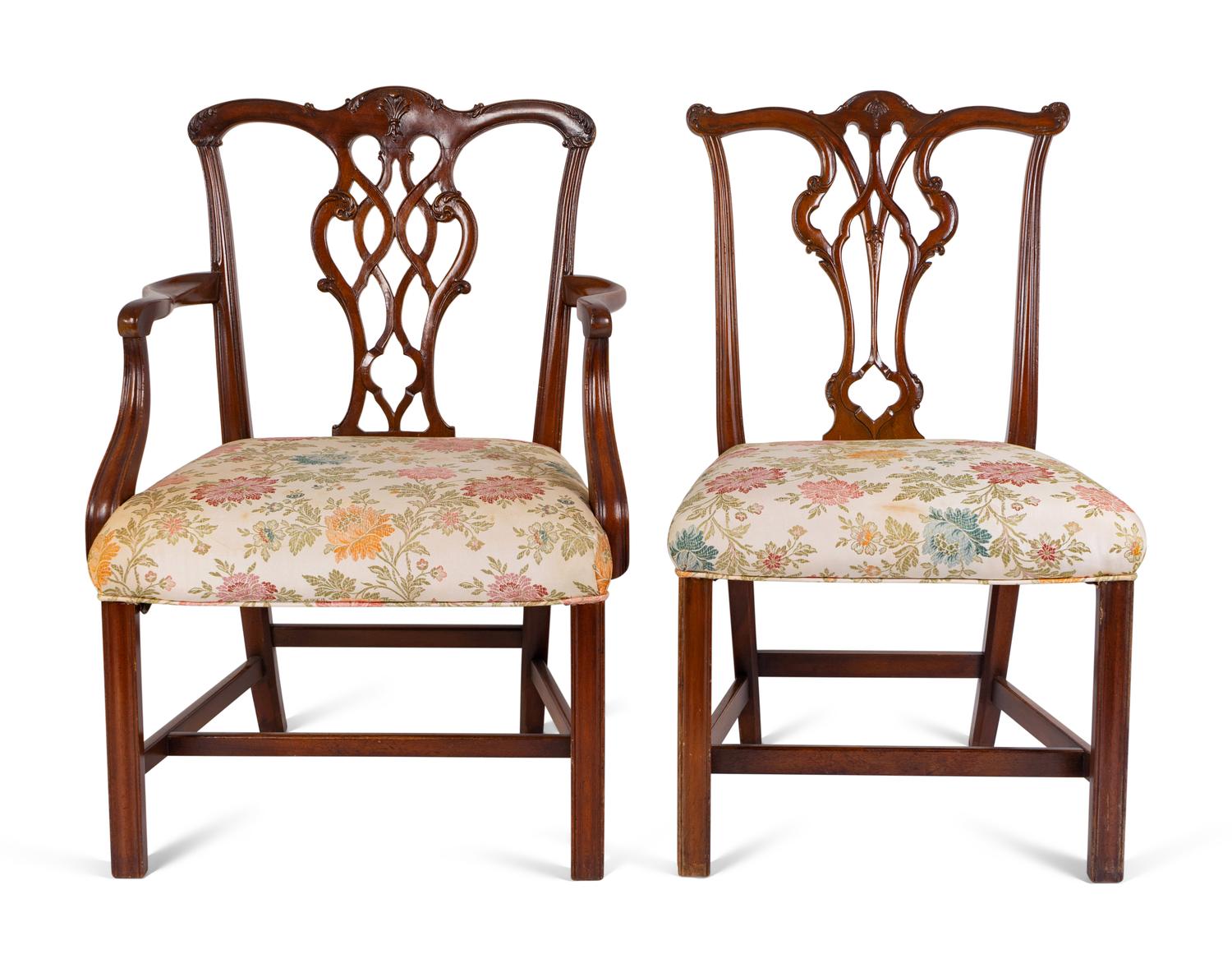 A Set of Eight George III Style Mahogany Dining Chairs — 19TH/20TH CENTURY