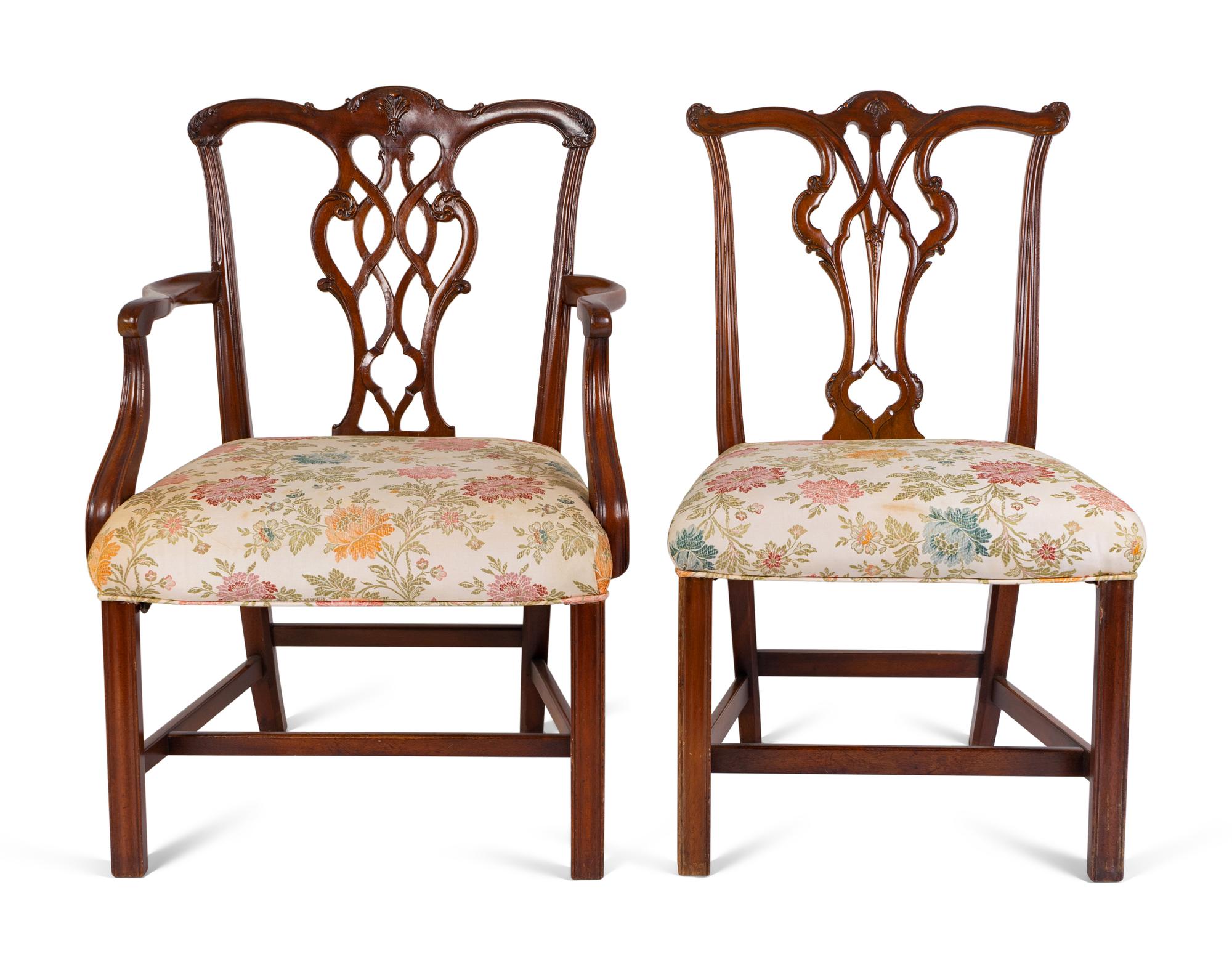 A Set of Eight George III Style Mahogany Dining Chairs — 19TH/20TH CENTURY