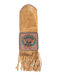 Cree Beaded Hide Tobacco Bag