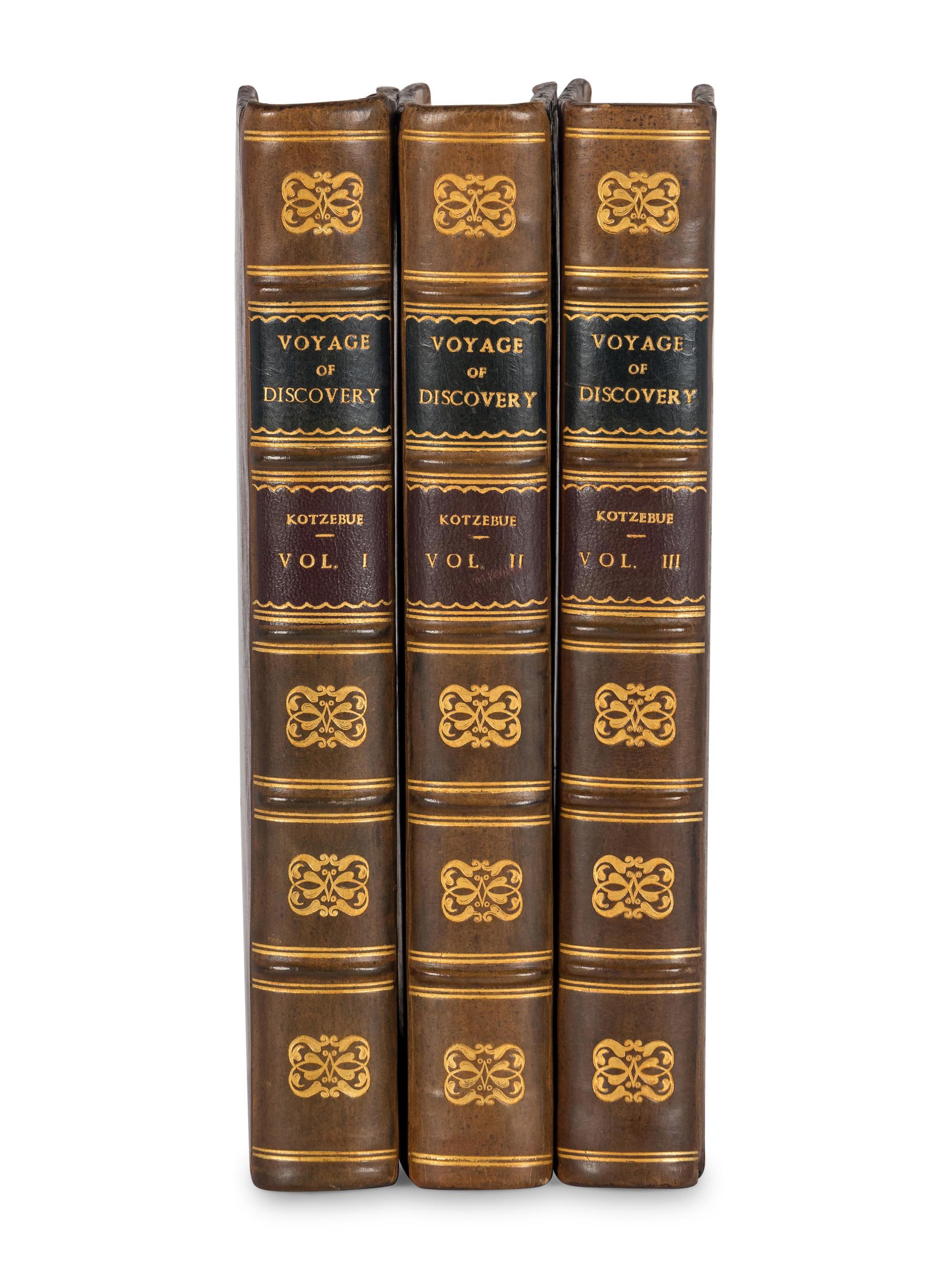 KOTZEBUE, Otto von (1787-1846). A Voyage of Discovery into the South Sea and Beering's Strait, for the purpose of Exploring a North-East Passage... 1815-1818,... in the Ship Rurick ... London: Longman, Hurst, et al, 1821.