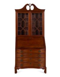 A Chippendale Style Mahogany Secretary Bookcase