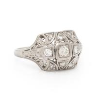 DIAMOND, WHITE GOLD, AND PLATINUM RING