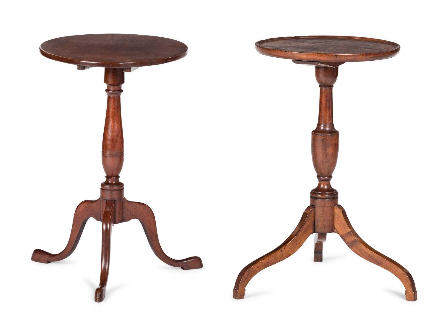Two Federal Cherrywood Candlestands