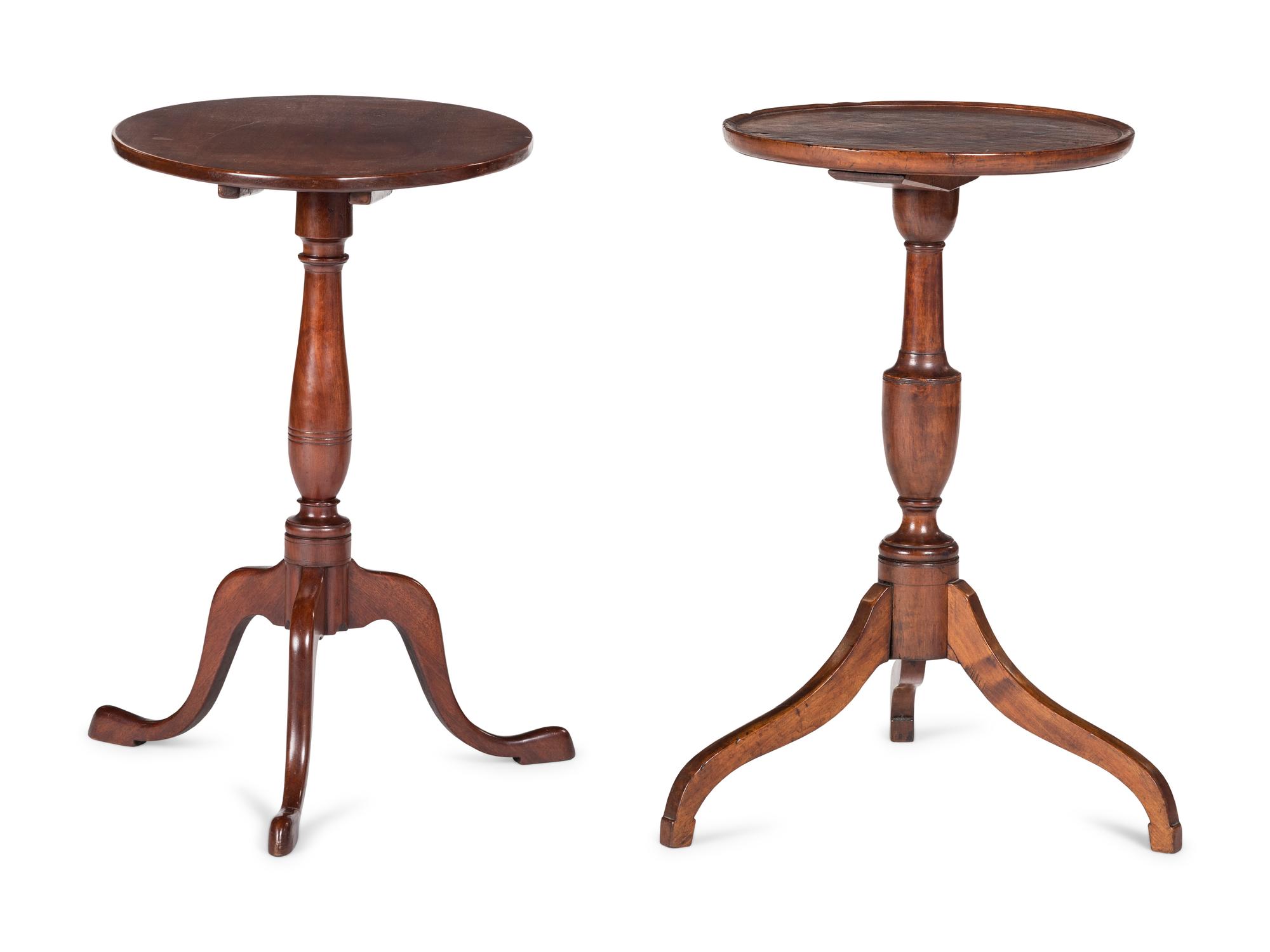 Two Federal Cherrywood Candlestands