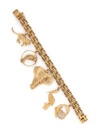 YELLOW GOLD CHARM BRACELET