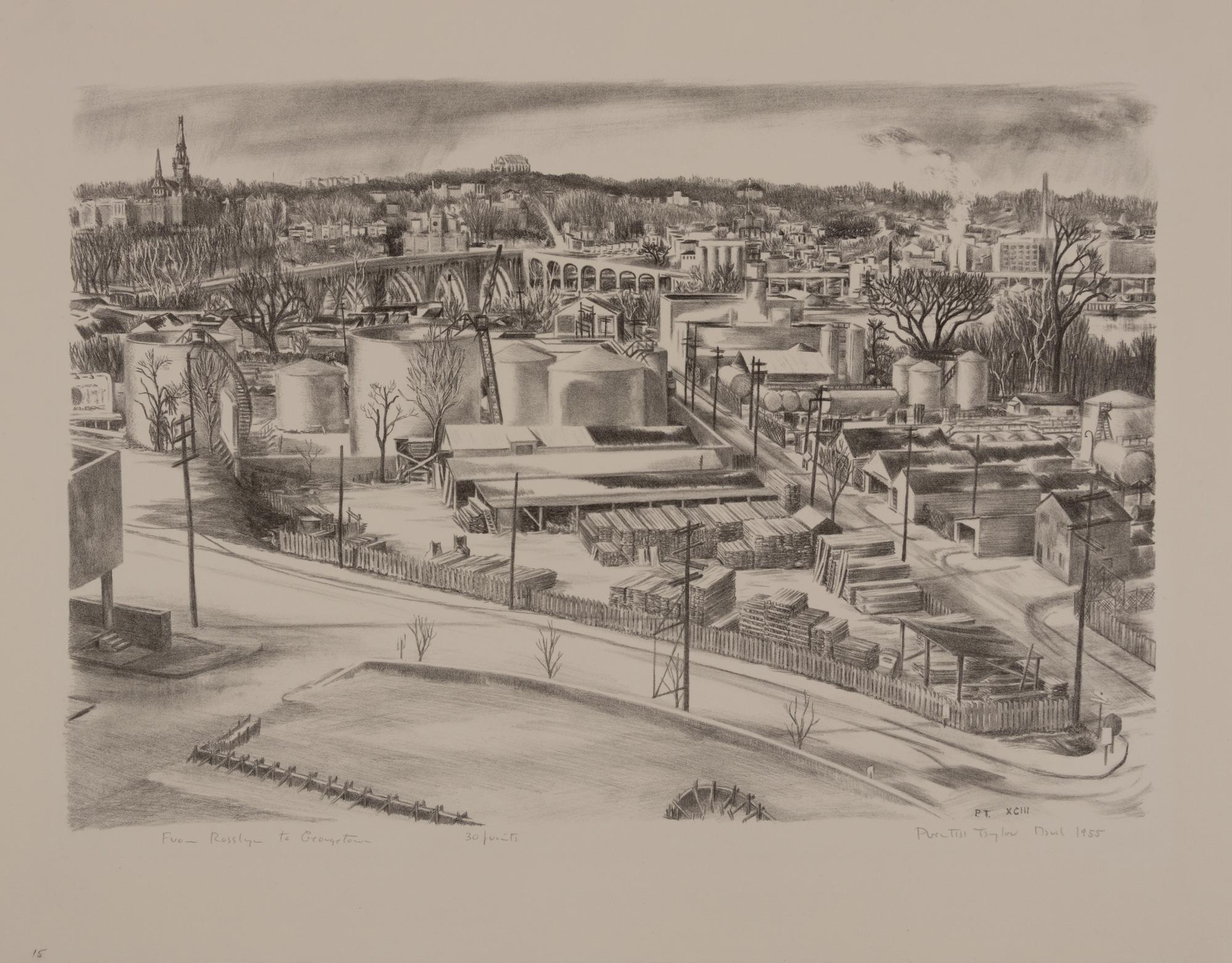A group of four prints ( Connecticut Light and Power; From Rosslyn to Georgetown; New Hampshire Barn; Xochimilco Cinco de Mayo )