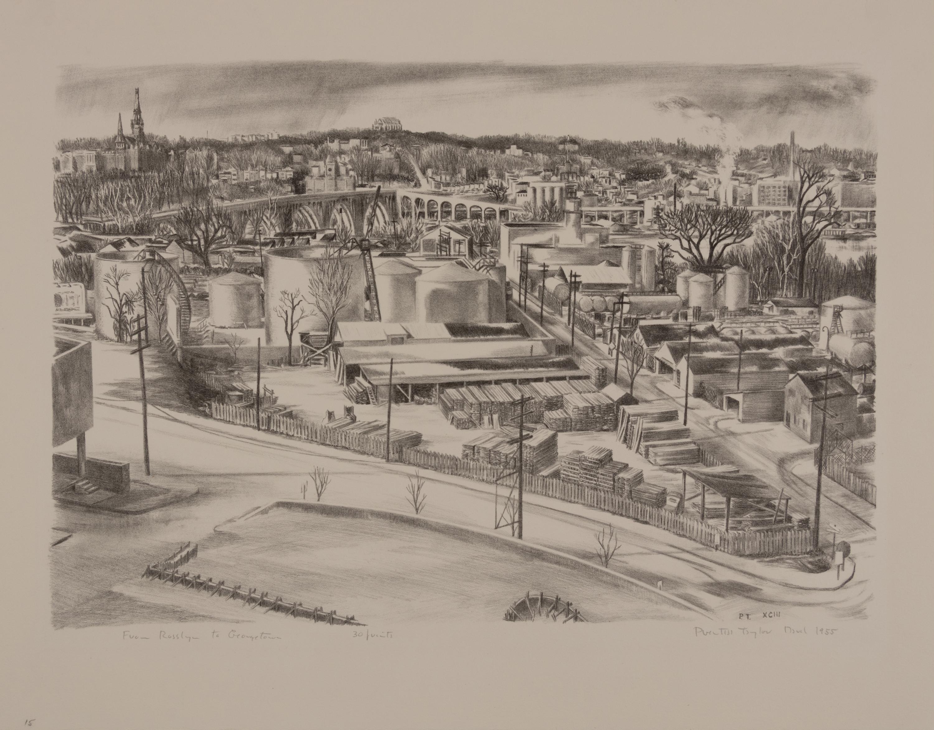A group of four prints ( Connecticut Light and Power; From Rosslyn to Georgetown; New Hampshire Barn; Xochimilco Cinco de Mayo )