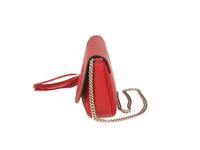 Gucci Red Leather Logo Clutch