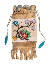 Anishinaabe Beaded Hide Bag