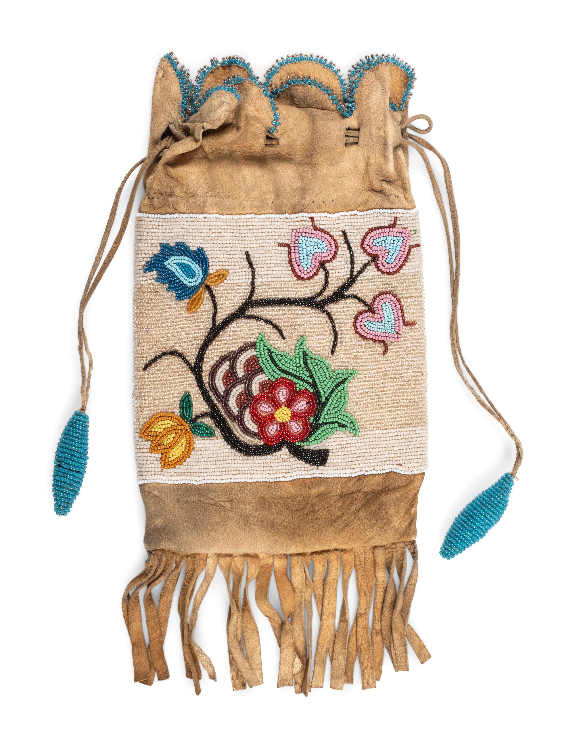 Anishinaabe Beaded Hide Bag