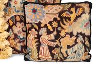 Four Gros Point Needlework Cushions