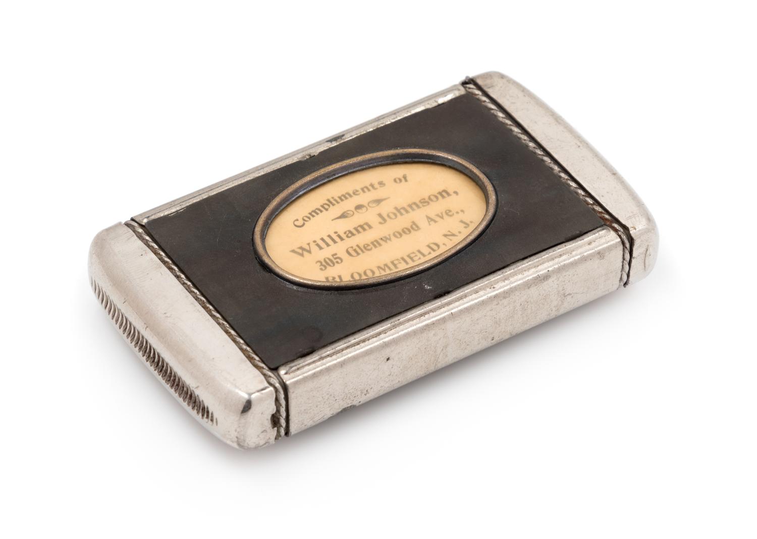 An American Mixed Metal Advertisement Match Safe Height 2 3/4 inches. — LATE 19TH CENTURY