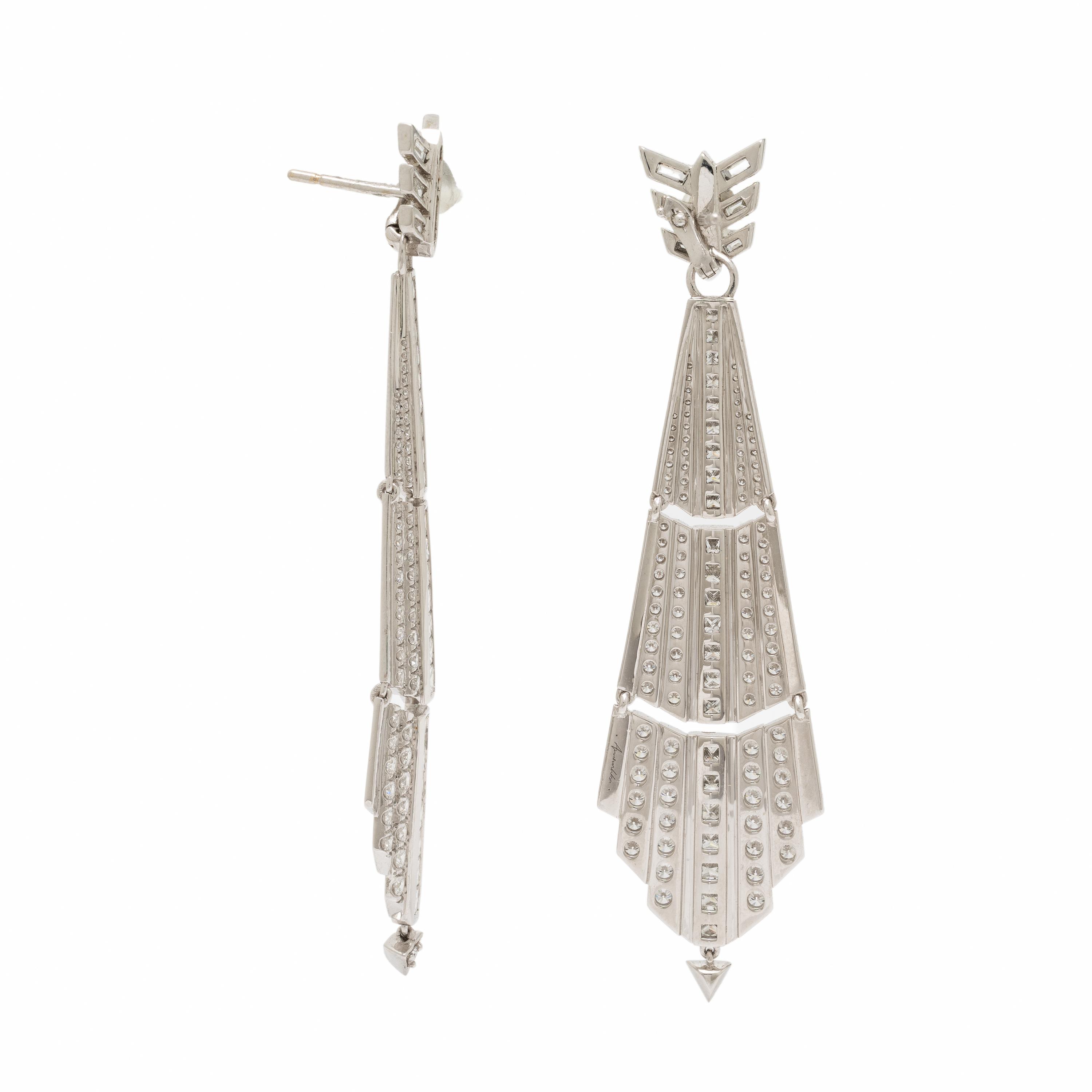 Annoushka, 'Chrysler', Diamond and White Gold Convertible Earrings