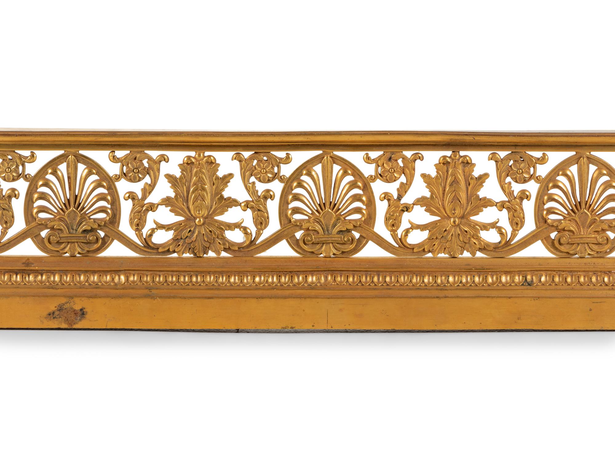 An Empire Style Gilt Bronze Fireplace Fender