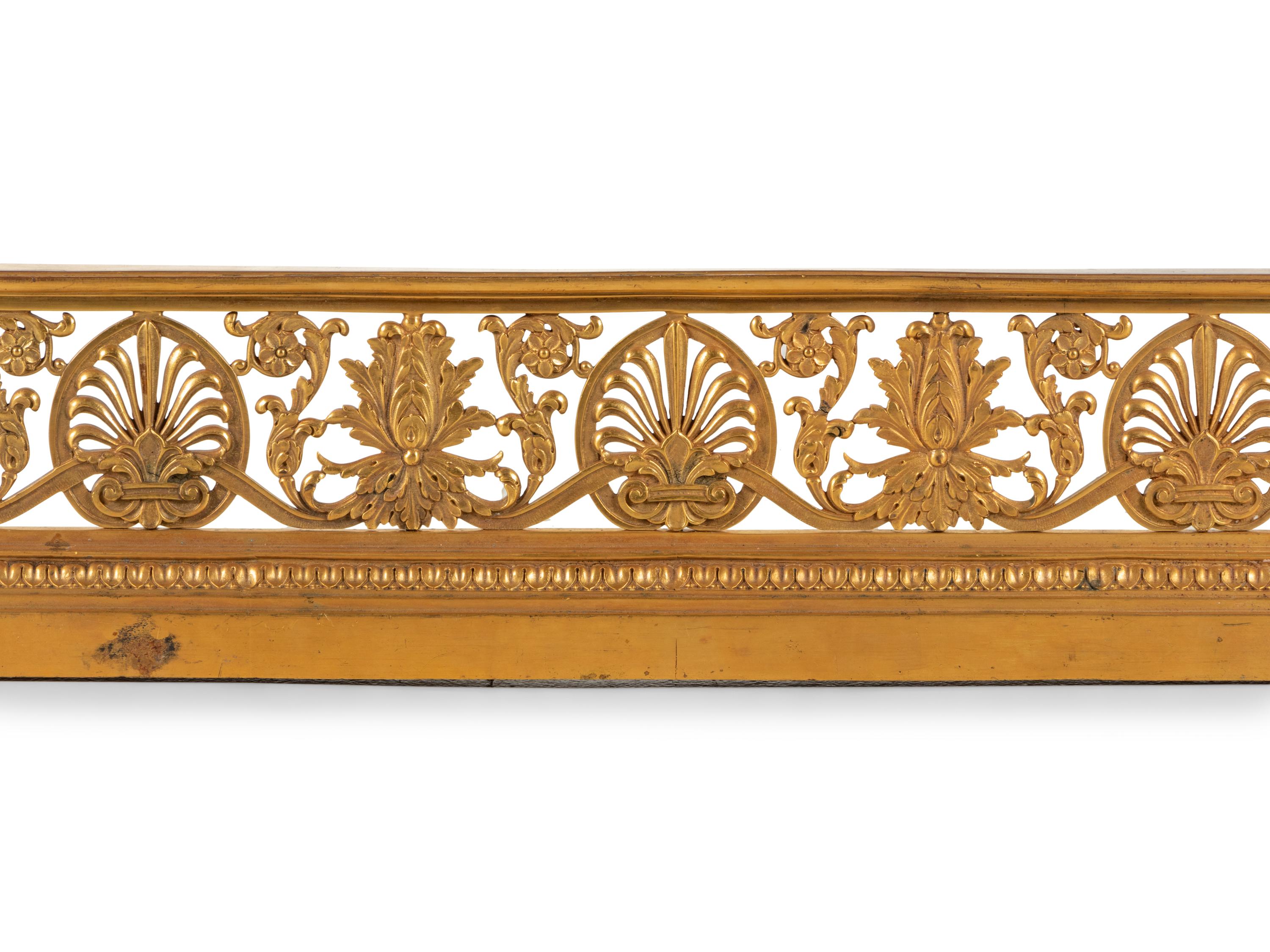 An Empire Style Gilt Bronze Fireplace Fender