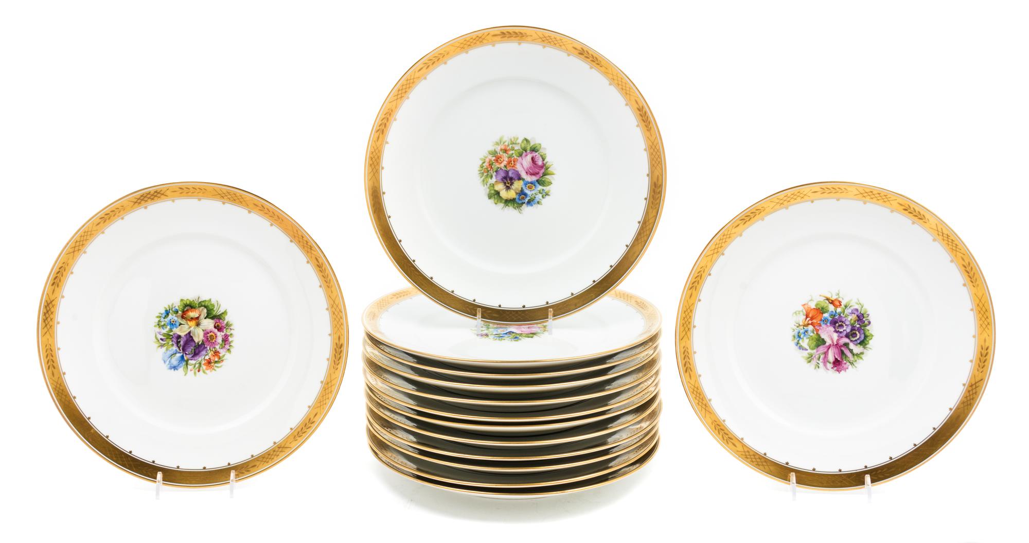 A Set of Fourteen Royal Copenhagen Porcelain Plates Diameter 10 7/8 inches. — 20TH CENTURY