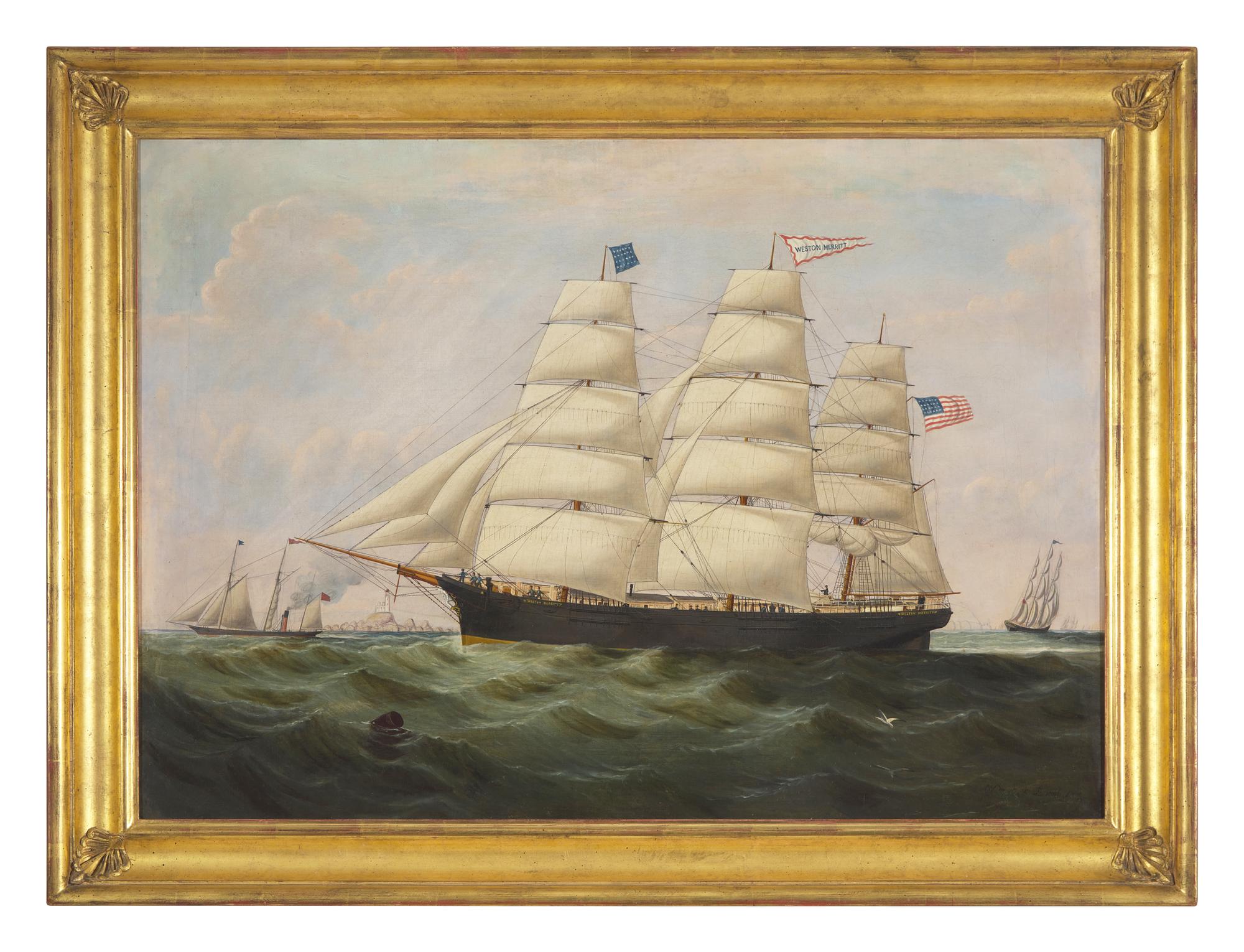 William Howard Yorke (English, 1847-1921), A Portrait of the Ship "Weston Merritt"