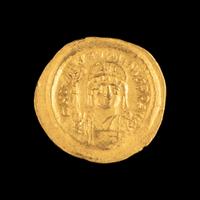 [ANCIENT] BYZANTIUM. Justinian I. Gold Solidus (524-565 CE)