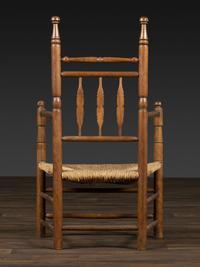A William and Mary Turned Rush Seat Armchair