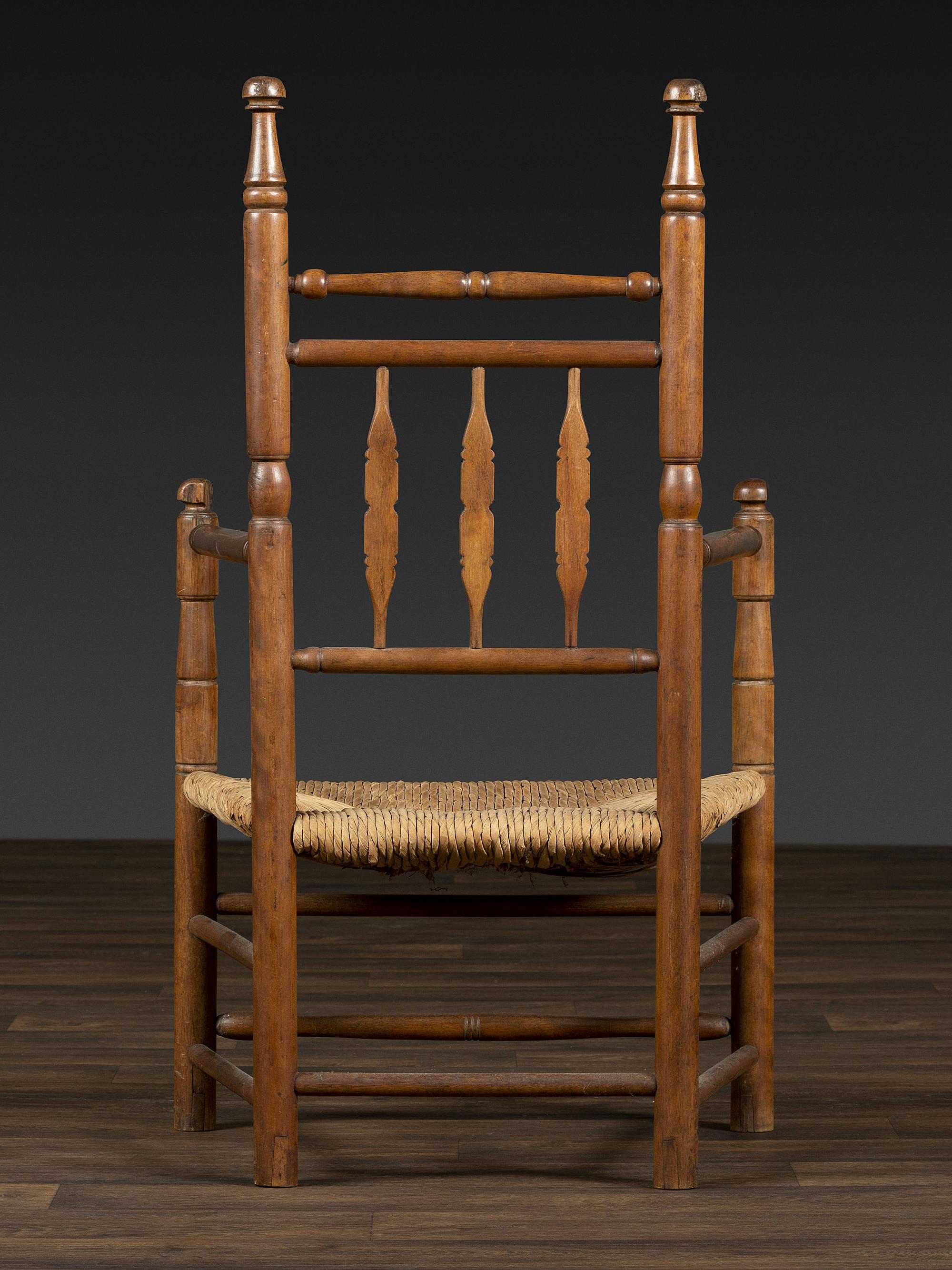 A William and Mary Turned Rush Seat Armchair
