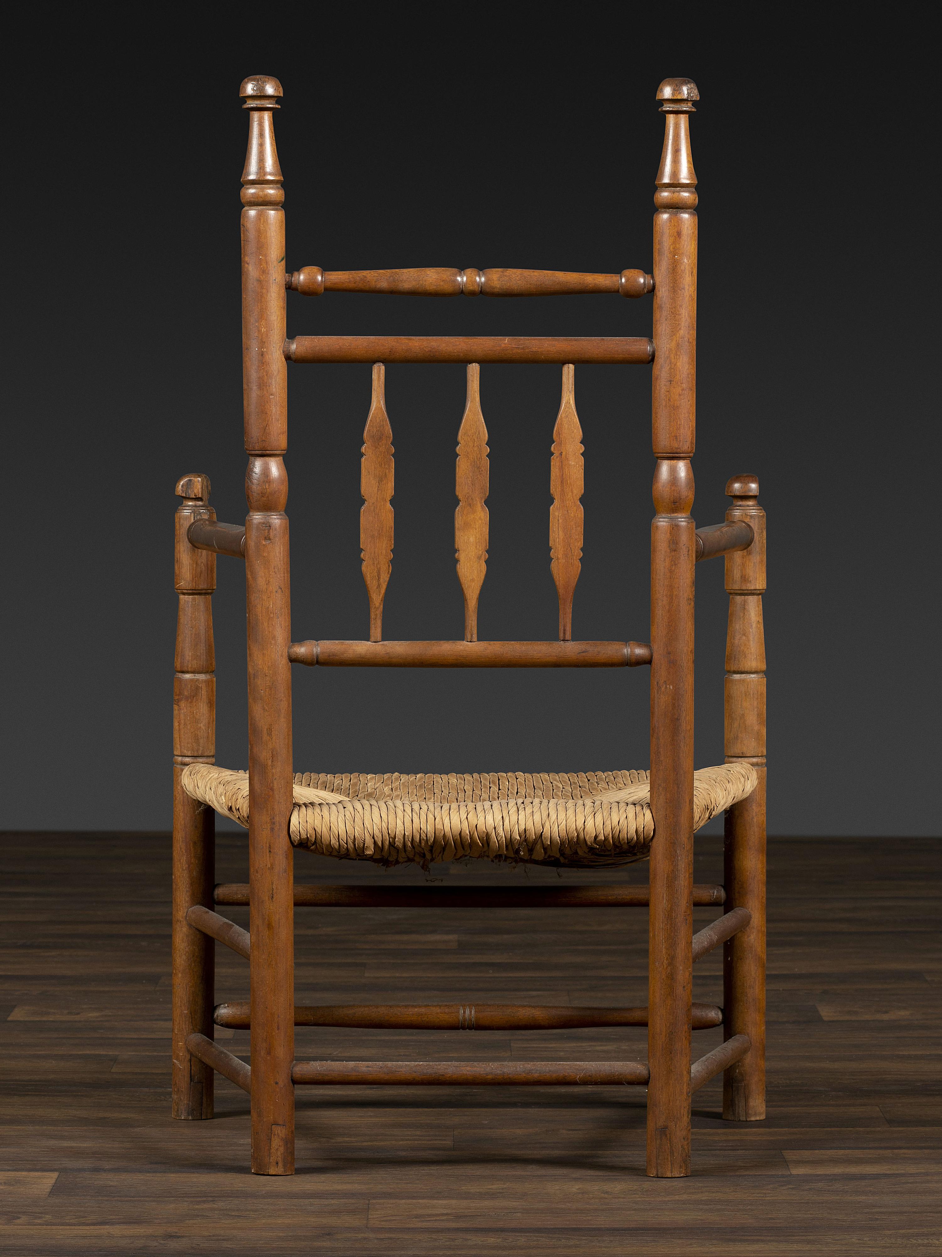 A William and Mary Turned Rush Seat Armchair