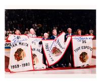 A Group of Chicago Blackhawks Signed Autograph Items (Including Bobby Hull, Stan Mikita and Tony Esposito),
